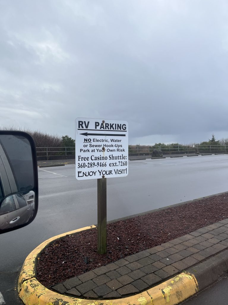 RV parking sign